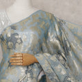 Silver Blue Silk Chiffon Saree - D31601