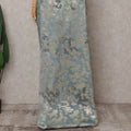 Silver Blue Silk Chiffon Saree - D31601