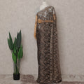 Coffee Bronze Floral French Chantilly Lace Saree