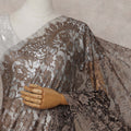 Coffee Bronze Floral French Chantilly Lace Saree