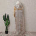 Champagne Beige Chantilly Lace Saree - D31673