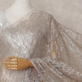 Champagne Beige Chantilly Lace Saree - D31673