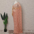 Coral Peach French Chantilly Lace Saree