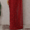 Scarlet Red French Chantilly Lace Saree