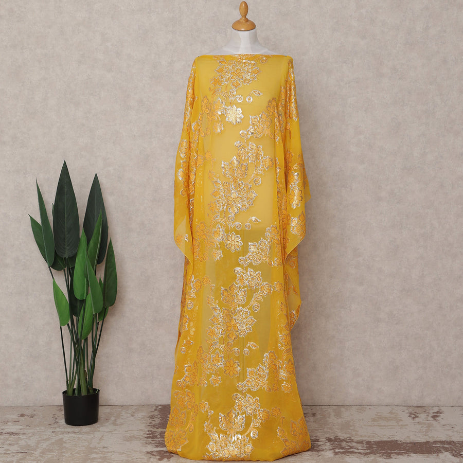 Golden Mustard Silk Ethnic Wear Fabric 140cm