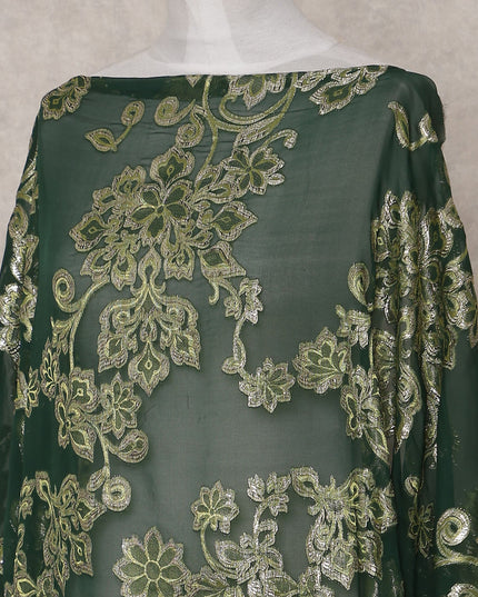 Emerald Green Silk Ethnic Wear Fabric 140cm