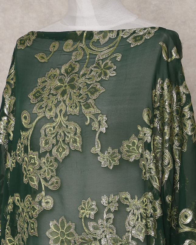 Emerald Green Silk Ethnic Wear Fabric 140cm
