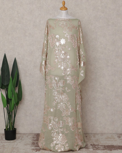Sage Celadon Silk Ethnic Wear Fabric 140cm