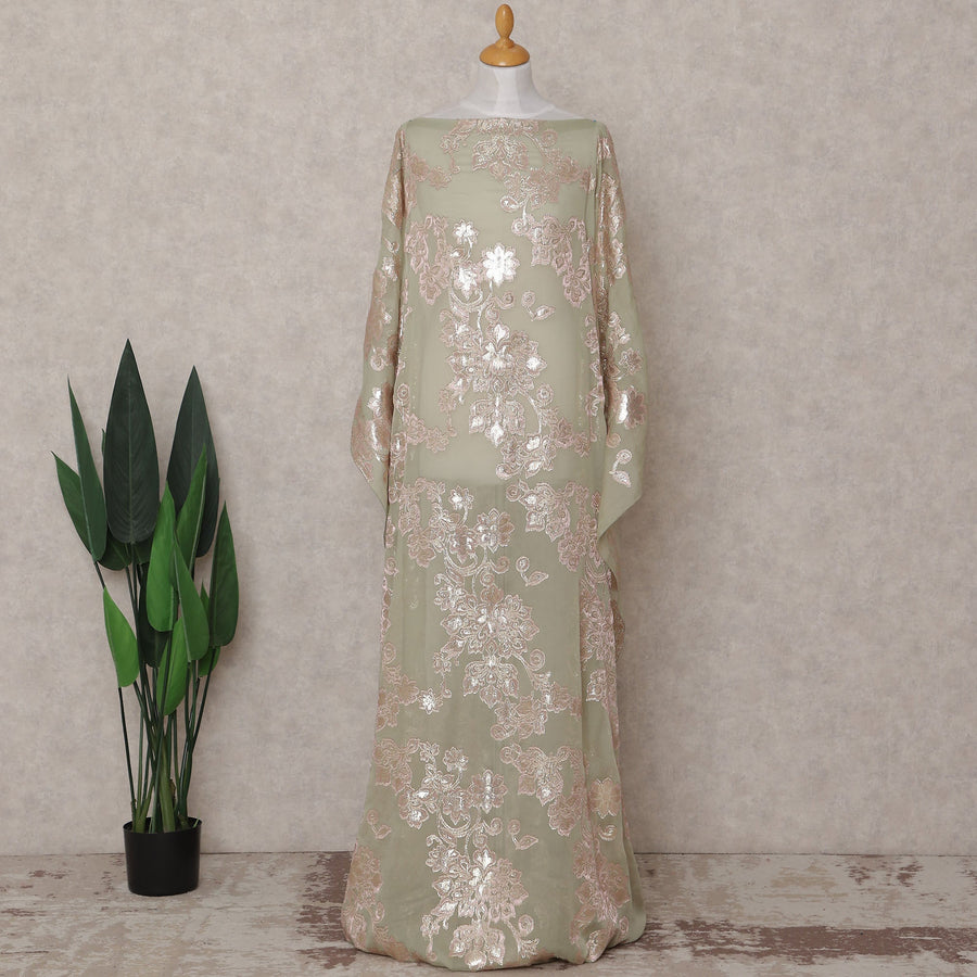 Sage Celadon Silk Ethnic Wear Fabric 140cm