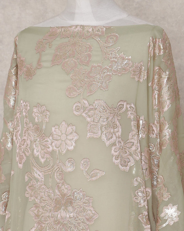 Sage Celadon Silk Ethnic Wear Fabric 140cm