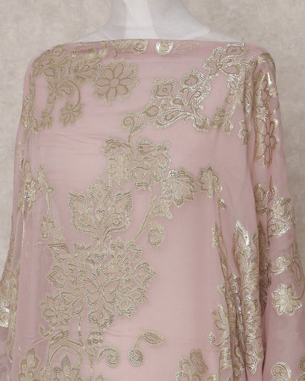 Blush Rose Gold Silk Ethnic Wear Fabric 140cm