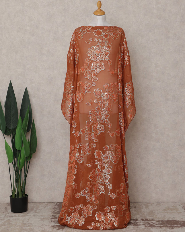 Rust Terracotta Silk Ethnic Wear Fabric 140cm