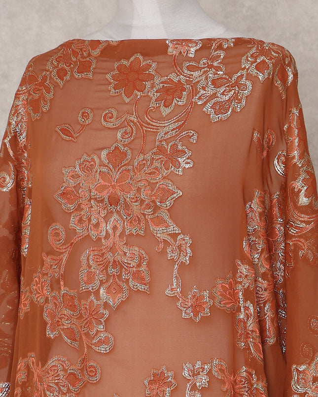 Rust Terracotta Silk Ethnic Wear Fabric 140cm
