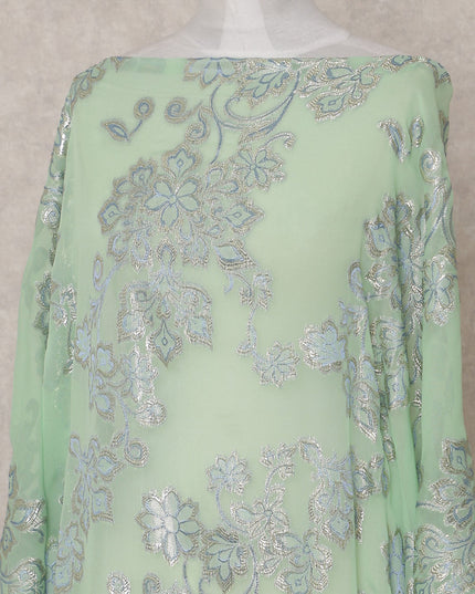 Mint Pistachio Silk Ethnic Wear Fabric 140cm