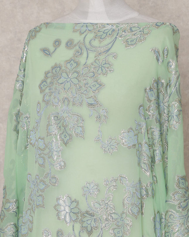 Mint Pistachio Silk Ethnic Wear Fabric 140cm