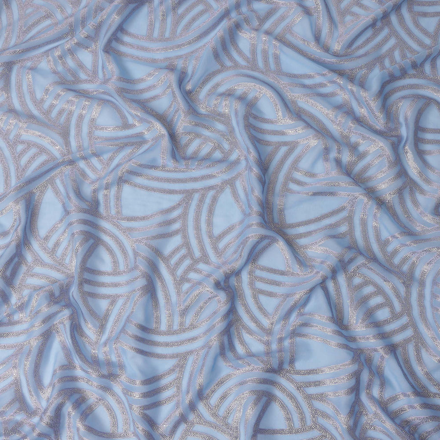 Sky Blue Silk Silk Fabric 110cm