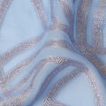 Powder Blue Abstract Silk Chiffon Fabric 110cm