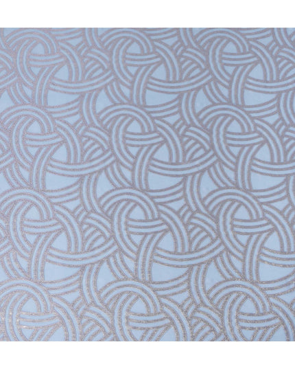 Powder Blue Abstract Silk Chiffon Fabric 110cm
