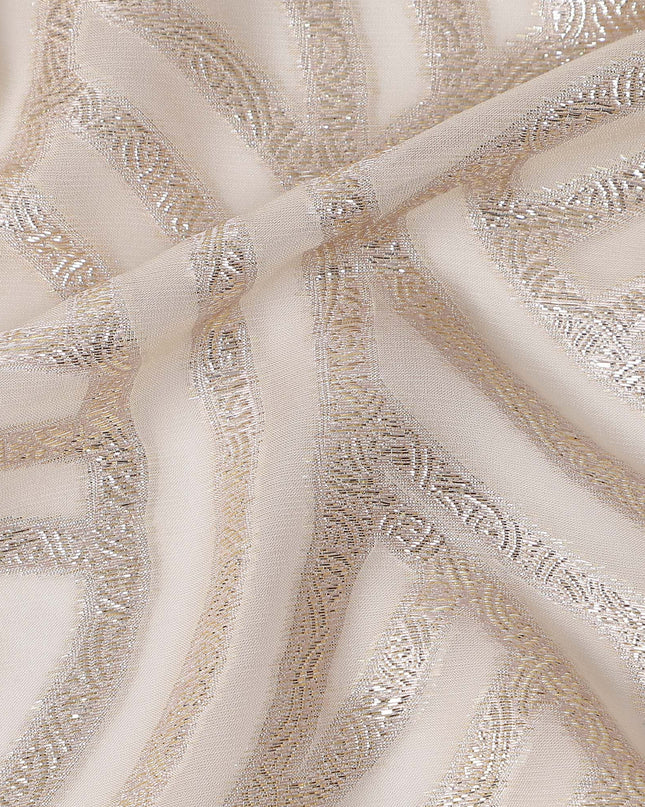 Champagne Beige Abstract Silk Chiffon Fabric 110cm