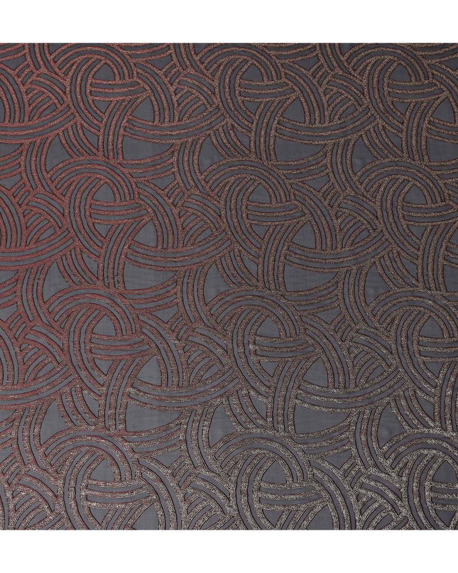 Onyx Black Abstract Silk Chiffon Fabric 110cm