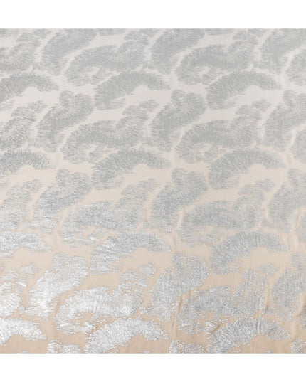 Pearl White Silk Chiffon Metallic Fabric 110cm