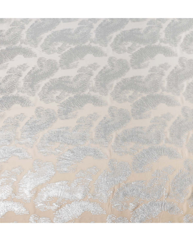 Pearl White Silk Chiffon Metallic Fabric 110cm