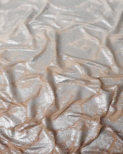 Champagne Beige Silk Chiffon Metallic Fabric 110cm