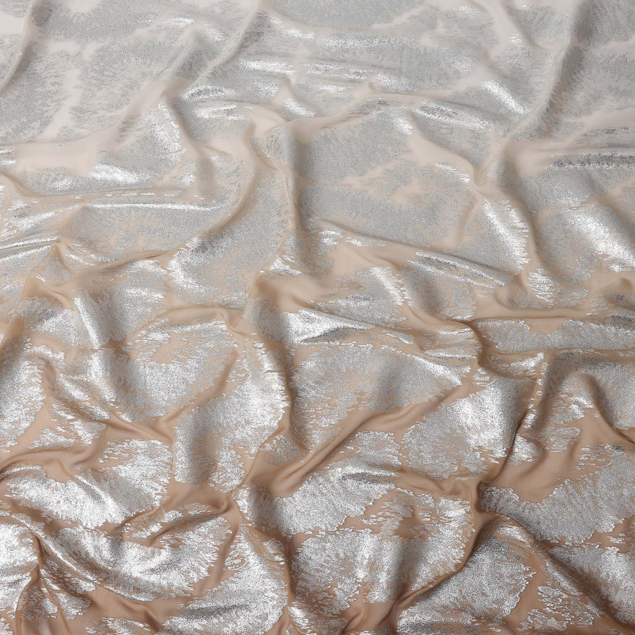 Champagne Beige Silk Chiffon Metallic Fabric 110cm