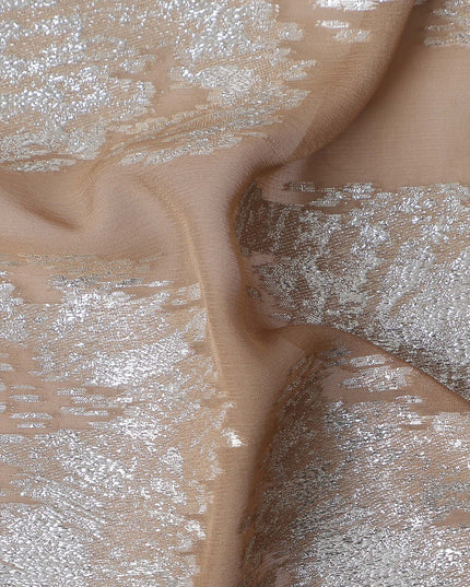 Champagne Beige Silk Chiffon Metallic Fabric 110cm