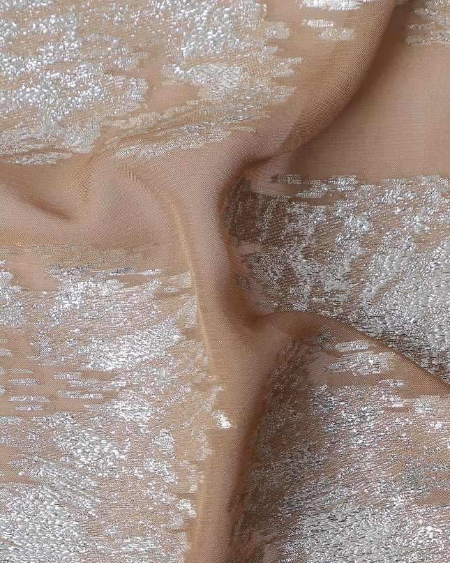 Champagne Beige Silk Chiffon Metallic Fabric 110cm