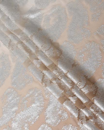 Champagne Beige Silk Chiffon Metallic Fabric 110cm