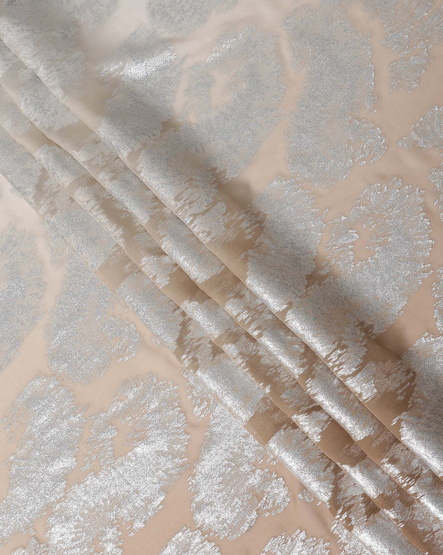Champagne Beige Silk Chiffon Metallic Fabric 110cm