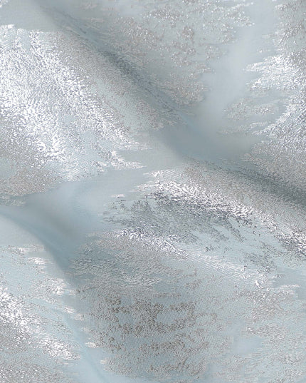 Powder Blue Silk Chiffon Metallic Fabric 110cm