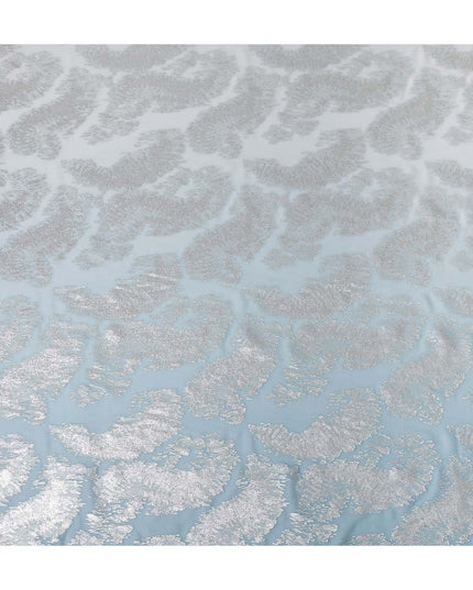 Powder Blue Silk Chiffon Metallic Fabric 110cm
