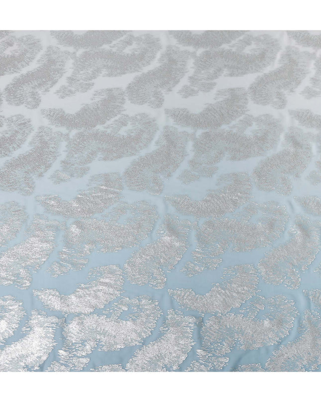 Powder Blue Silk Chiffon Metallic Fabric 110cm