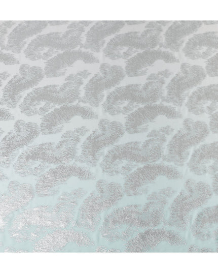 Seafoam Silver Silk Chiffon Metallic Fabric 110cm