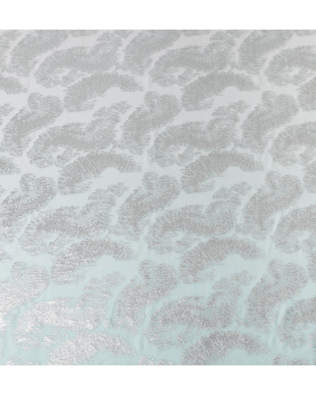 Seafoam Silver Silk Chiffon Metallic Fabric 110cm