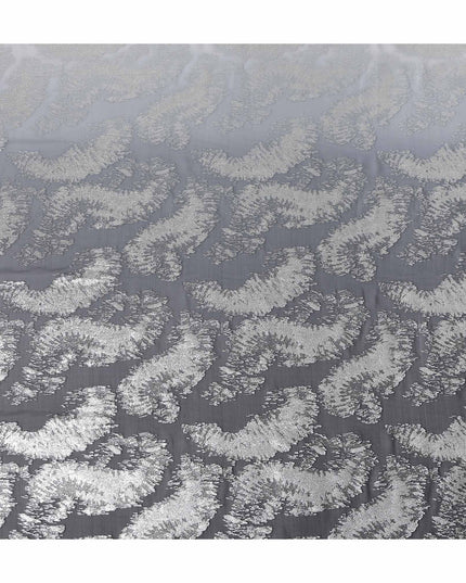Graphite Grey Silk Chiffon Metallic Fabric 110cm