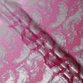 Fuchsia Pink Silk Chiffon Metallic Fabric 110cm