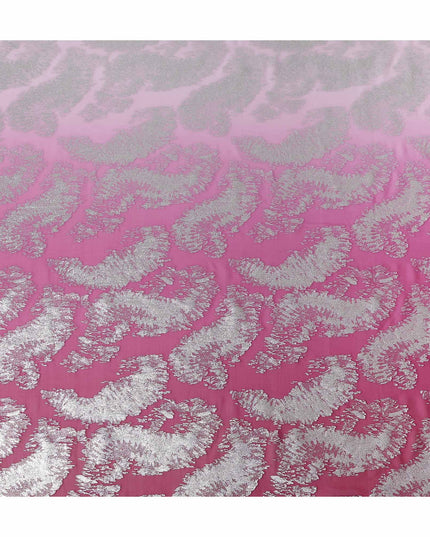 Fuchsia Pink Silk Chiffon Metallic Fabric 110cm