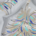 Pearl Grey Silk Chiffon Garbasaar Fabric Piece