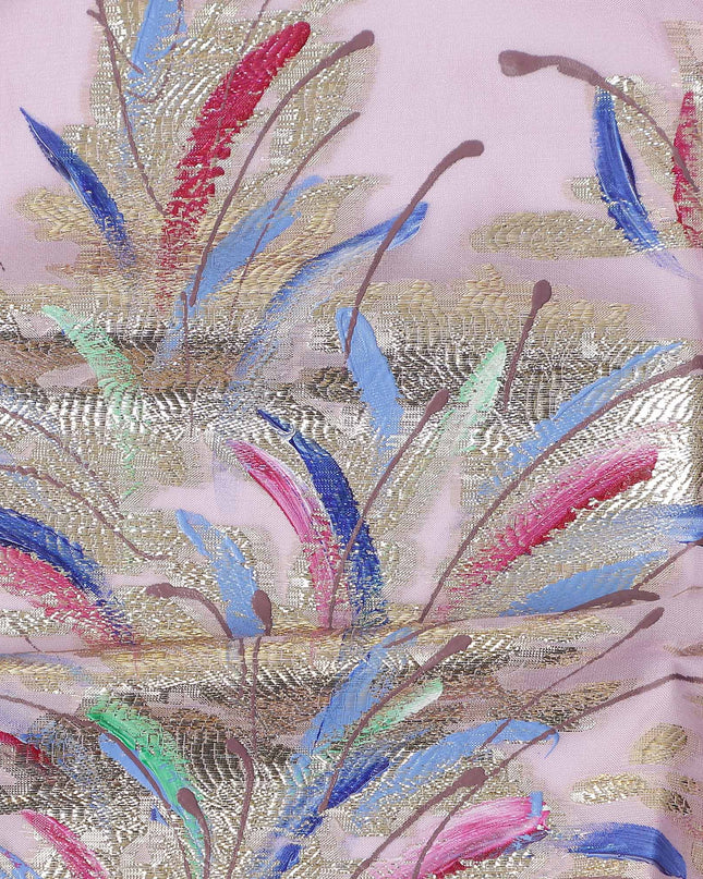 Orchid Pink Silk Chiffon Garbasaar Fabric Piece