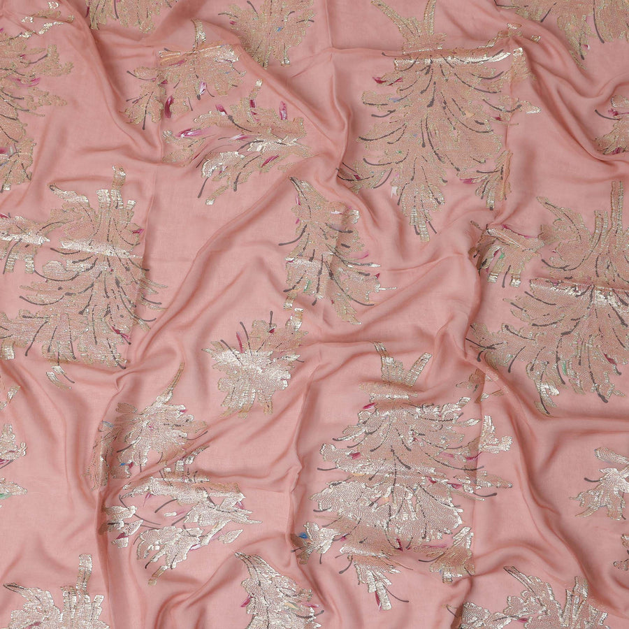 Dusty Rose Pink Silk Chiffon Garbasaar Fabric Piece