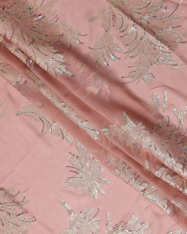 Dusty Rose Pink Silk Chiffon Garbasaar Fabric Piece