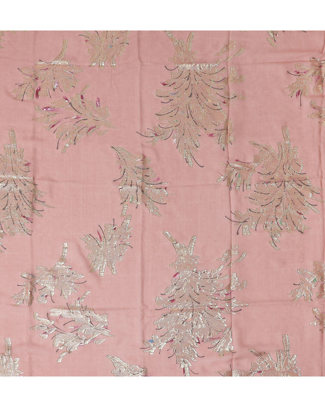 Dusty Rose Pink Silk Chiffon Garbasaar Fabric Piece