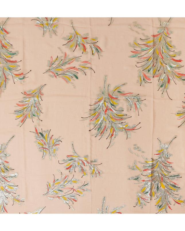 Apricot Orange Silk Chiffon Garbasaar Fabric Piece