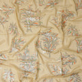 Antique Gold Silk Chiffon Garbasaar Fabric Piece