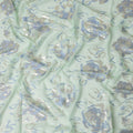 Mint Green Silk Chiffon Garbasaar Fabric Piece