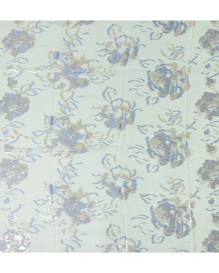 Mint Green Silk Chiffon Garbasaar Fabric Piece