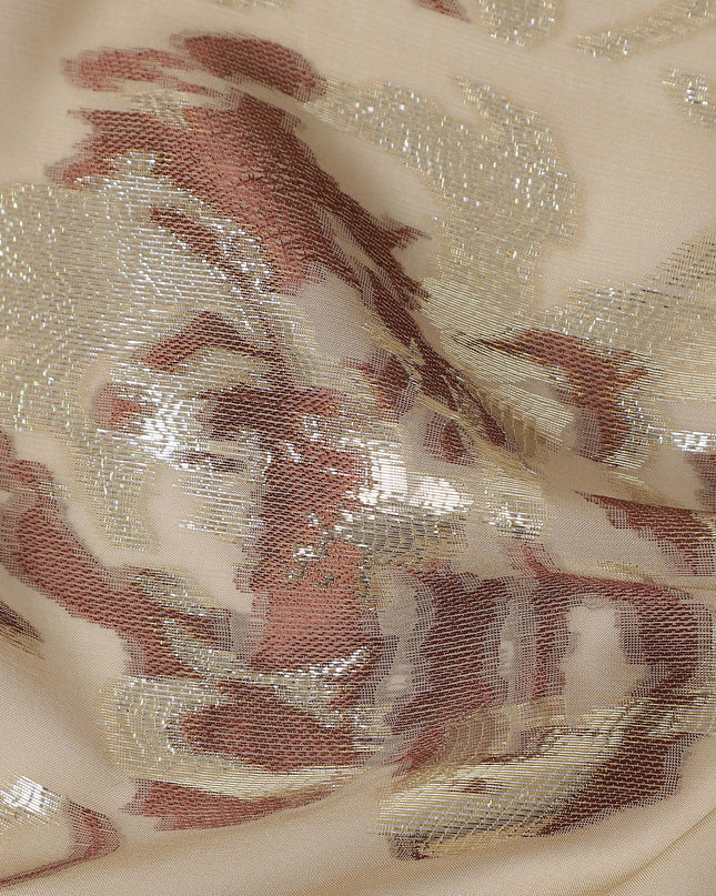 Sand Beige Silk Chiffon Garbasaar Fabric Piece